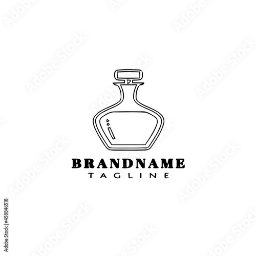 bottle with stopper logo icon design template black isolated vector illustration