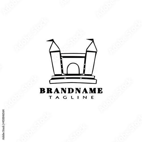 bounce house logo cartoon icon design template black vector illustration