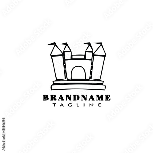bounce house logo cartoon icon design template black isolated vector symbol