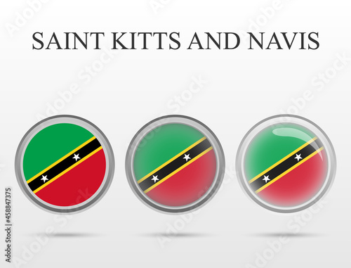 Flag of Saint kitts and Navis in the form of a circle photo