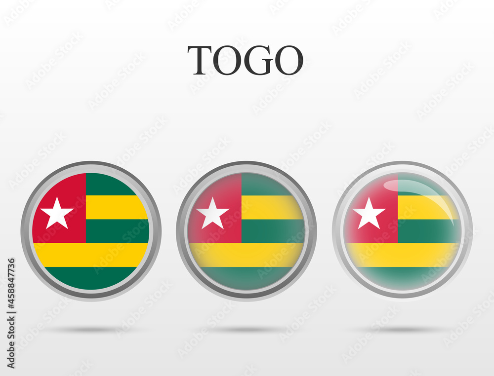 Flag of Togo in the form of a circle