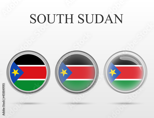 Flag of South Sudan in the form of a circle