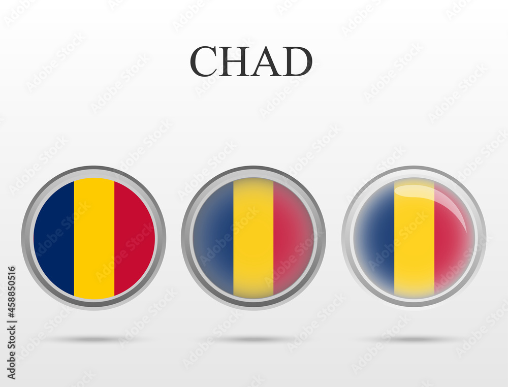 Flag of Chad in the form of a circle Flag of Chad in the form of a circle