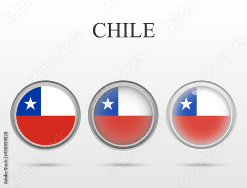 Flag of Chile in the form of a circle