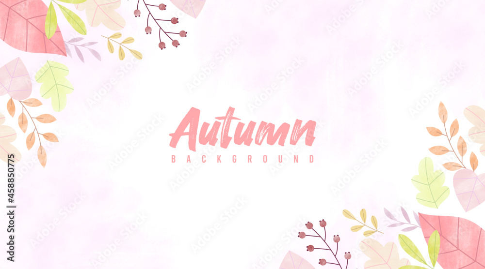 Colorful autumn watercolor background illustration vector