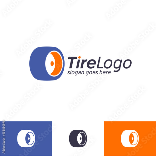 Car and tire logo0 o simple abstract circle logos business branding logotypes Vector identity emblems Car drive shower cleaning workshop garage services and Tire logo design template Icon symbol
