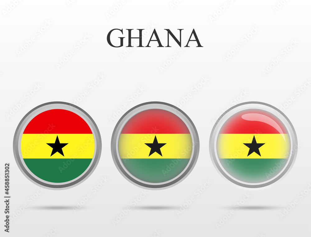 Flag of Ghana in the form of a circle Flag of Ghana in the form of a circle