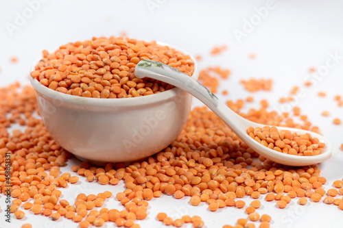 Masoor dal with white background