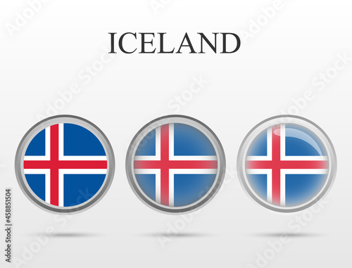 Flag of Iceland in the form of a circle