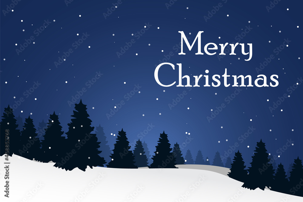 Christmas greeting card in flat design