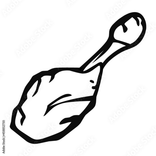 drumstick of food hand drawn illustration