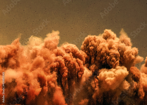Dust storm after detonator blast in the Oman