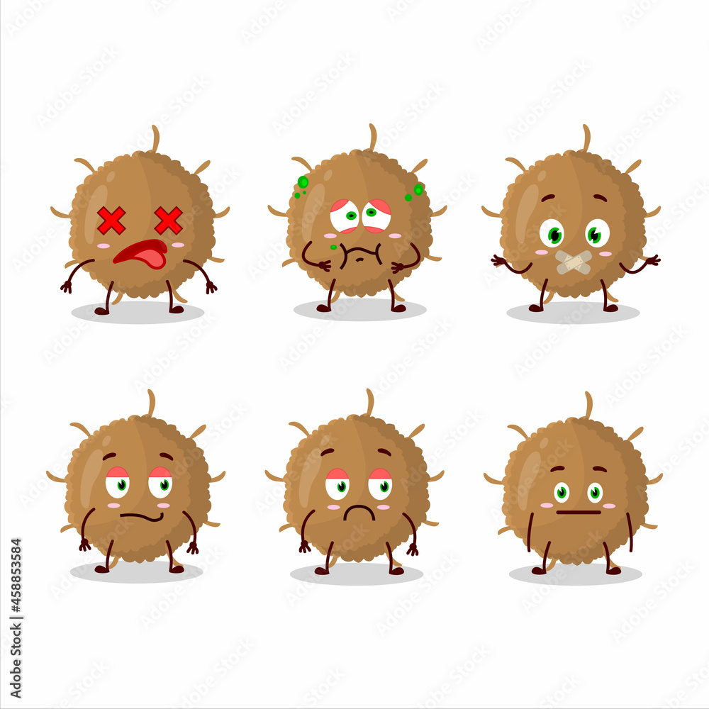 Beta coronavirus cartoon character with nope expression Beta coronavirus cartoon character with nope expression