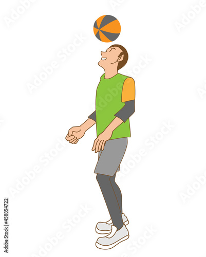 ボールパフォーマンスをする男性