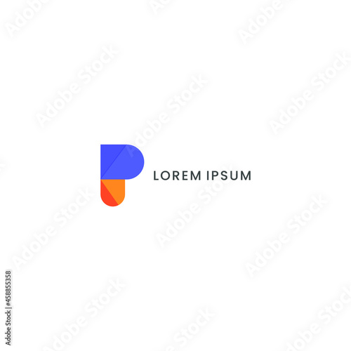 Free Download ILLUSTRATION LETTER P FLAT COLOR MODERN LOGO DESIGN VECTOR TEMPLATE - GFXLoad