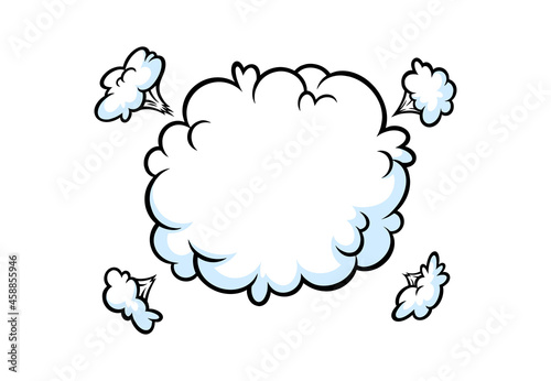Comic boom smoke effect. Puff and burst cloud for surprising and explosive events. Vector illustartion isolated in white background