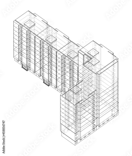 Vector multi-storey residential building