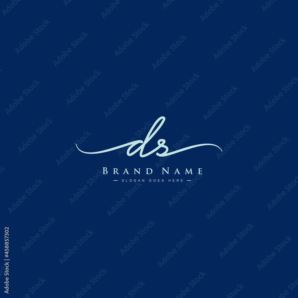Initial Letter DS Logo - Handwritten Signature Logo Stock Vector ...