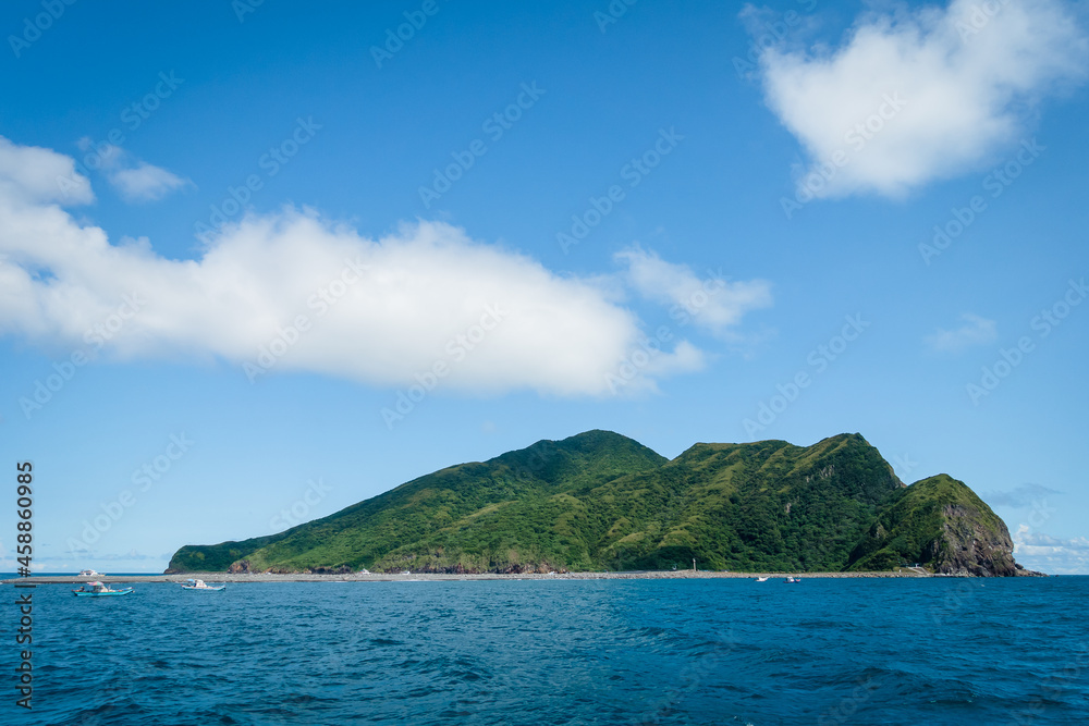Guishan Island, an active submarine volcanic island off the coast of Yilan, Taiwan - obrazy, fototapety, plakaty 
