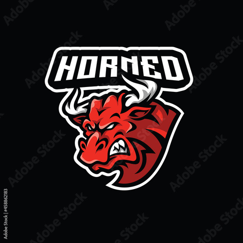 Bull Head Mascot for Gaming Esport Logo Design