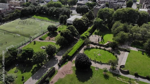 Aerial shot of park in central london photo
