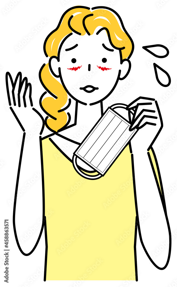 スキンケア マスクの着用が原因で顔に切り傷が出来てしまい困り顔の女性 イラスト シンプル ベクター
Skin Care. A woman in trouble due to cuts on her face caused by wearing a mask. Illustration simple vector. スキンケア マスクの着用が原因で顔に切り傷が出来てしまい困り顔の女性 イラスト シンプル ベクター
Skin Care. A woman in trouble due to cuts on her face caused by wearing a mask. Illustration simple vector.