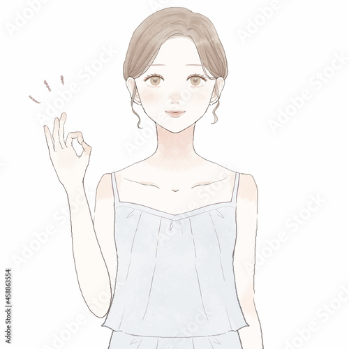 OKサインを出す女性