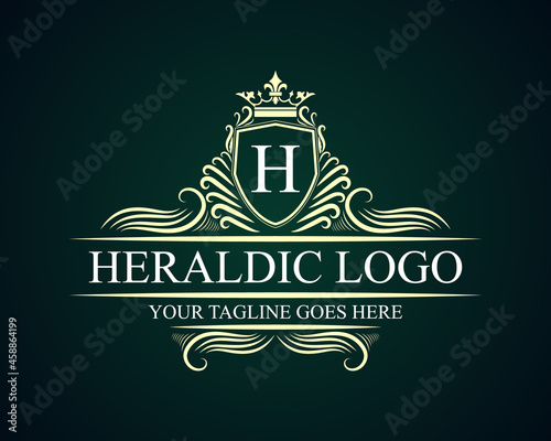 Vintage ornamental vector with floral ornament Suitable for whiskey, liquor, beer, brewery, wine, barber shop, coffee shop, tattoo studio, salon, boutique, hotel, shop signage engraving illustration