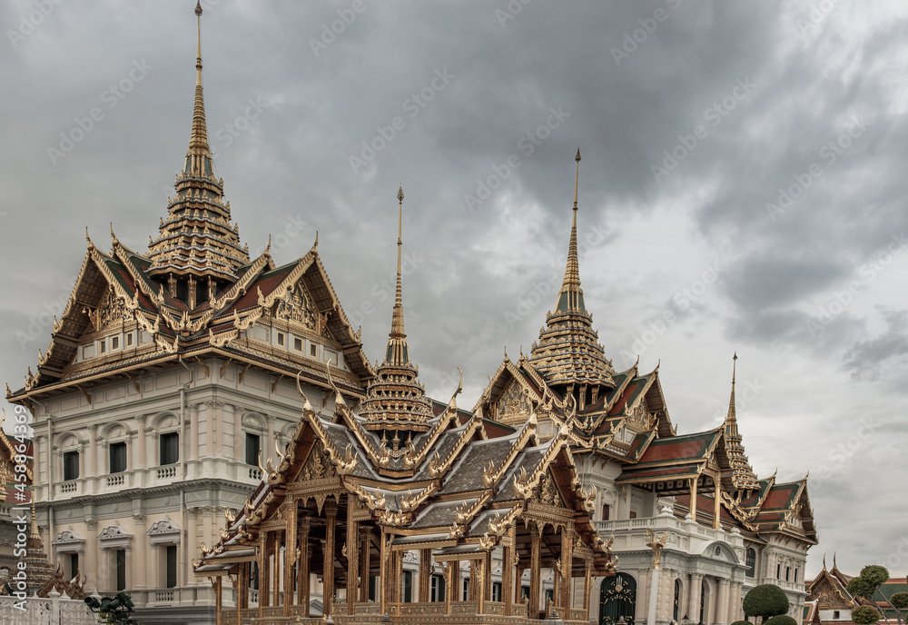 Bangkok, Thailand - Jun 19, 2020 : One landmark of the Grand Palace is a complex of buildings at the heart of Bangkok.