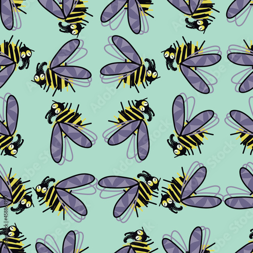pattern with bees © Veta Poli
