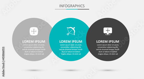 Set Medieval bow and arrow, Crusade and . Business infographic template. Vector