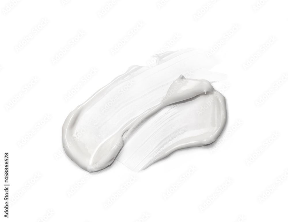 White cosmetic cream smear isolated on white