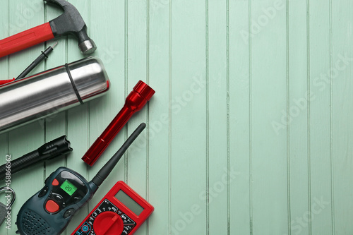 Safety equipment on color w...