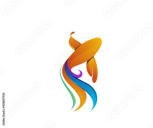 colorful fish logo design template
