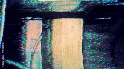 TV Noise Footage, analog signal with bad interference photo
