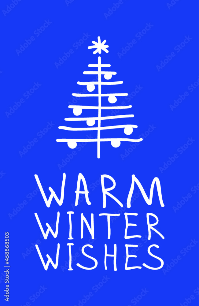 Hand drawn set of Christmas trees and Quote. Holidays background and Greetings. Abstract doodle drawing woods and text. Vector art illustration Hand drawn set of Christmas trees and Quote. Holidays background and Greetings. Abstract doodle drawing woods and text. Vector art illustration