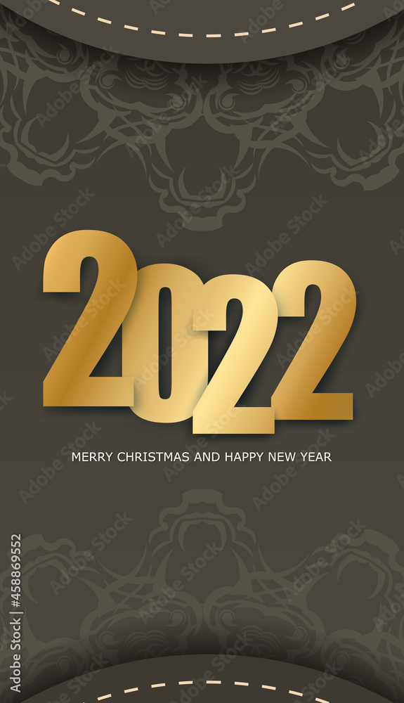 2022 brochure merry christmas brown color with vintage light ornament
