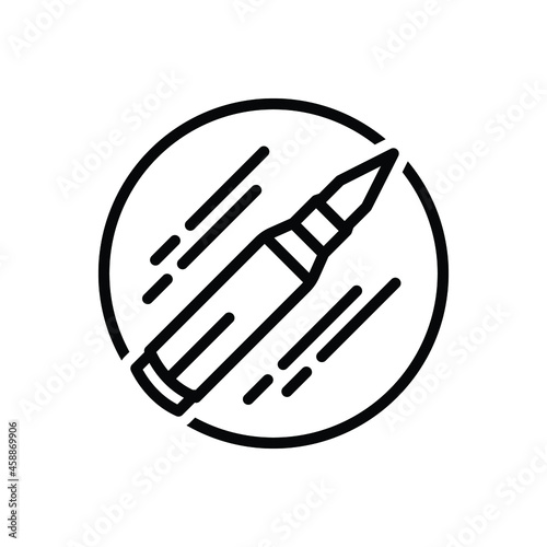 Black line icon for bullet