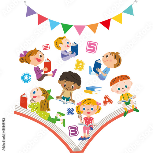 読書をする子供達のイメージ