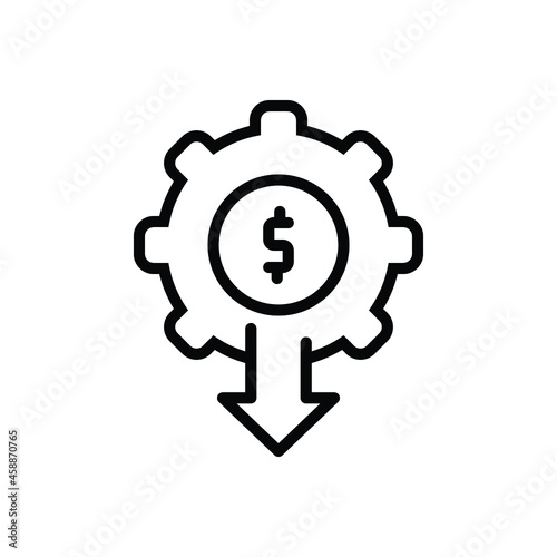 Black line icon for reduced