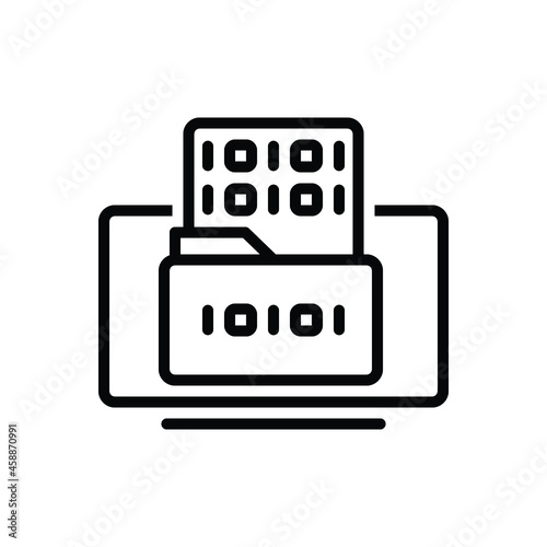 Black line icon for encoding