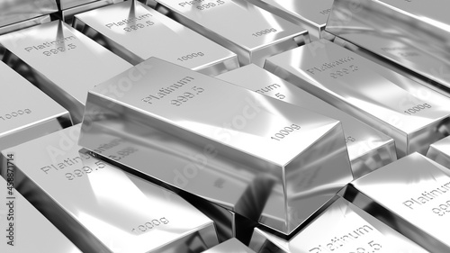 Platinum bars 1000 grams pure platinum,business investment and wealth concept.wealth of platinum,3d rendering photo