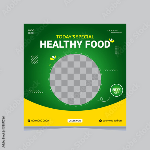 Social Media Fresh Organic Vegetable Healty Food Banner Template eps