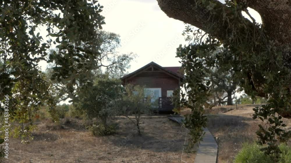 Beautiful small wooden cabin in the countryside -Slowmo Beautiful small wooden cabin in the countryside -Slowmo