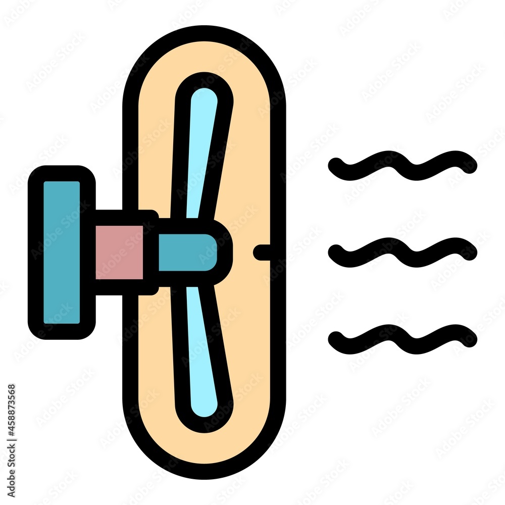 Fan side view icon. Outline fan side view vector icon color flat isolated Fan side view icon. Outline fan side view vector icon color flat isolated