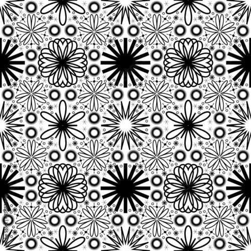 simple abstract seamless floral pattern geometric pattern set vector illustration
