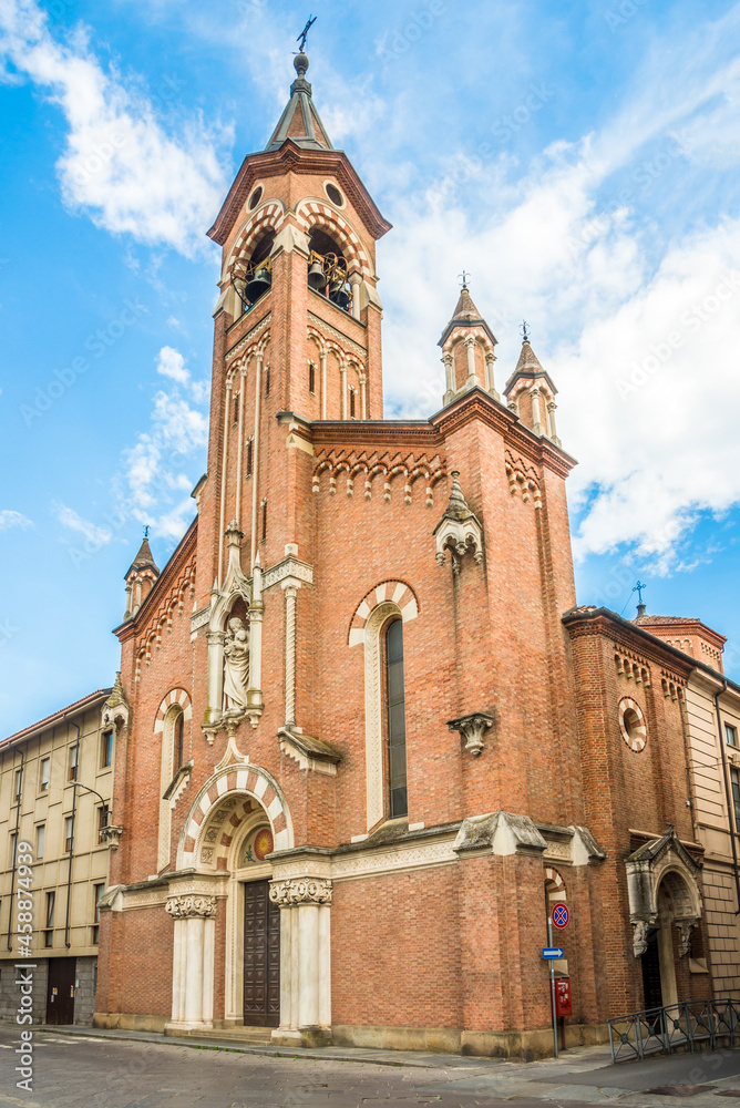 View at the Church of Saint Giuseppe in the streets of Asti - Italy