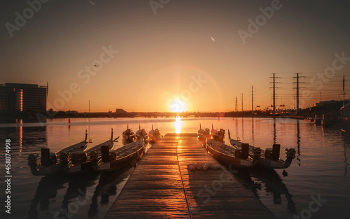 sunset on the river
