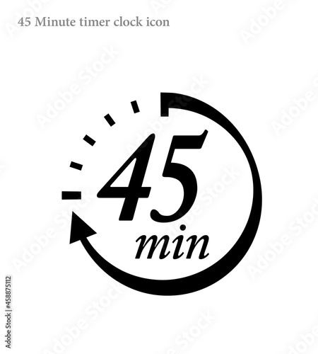 Simple 45 minutes timer clock icon