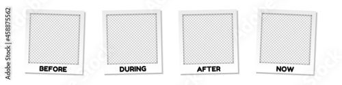 Before, During, After And Now Picture Template Concept - Vector Illustrations Isolated On Transparent Background